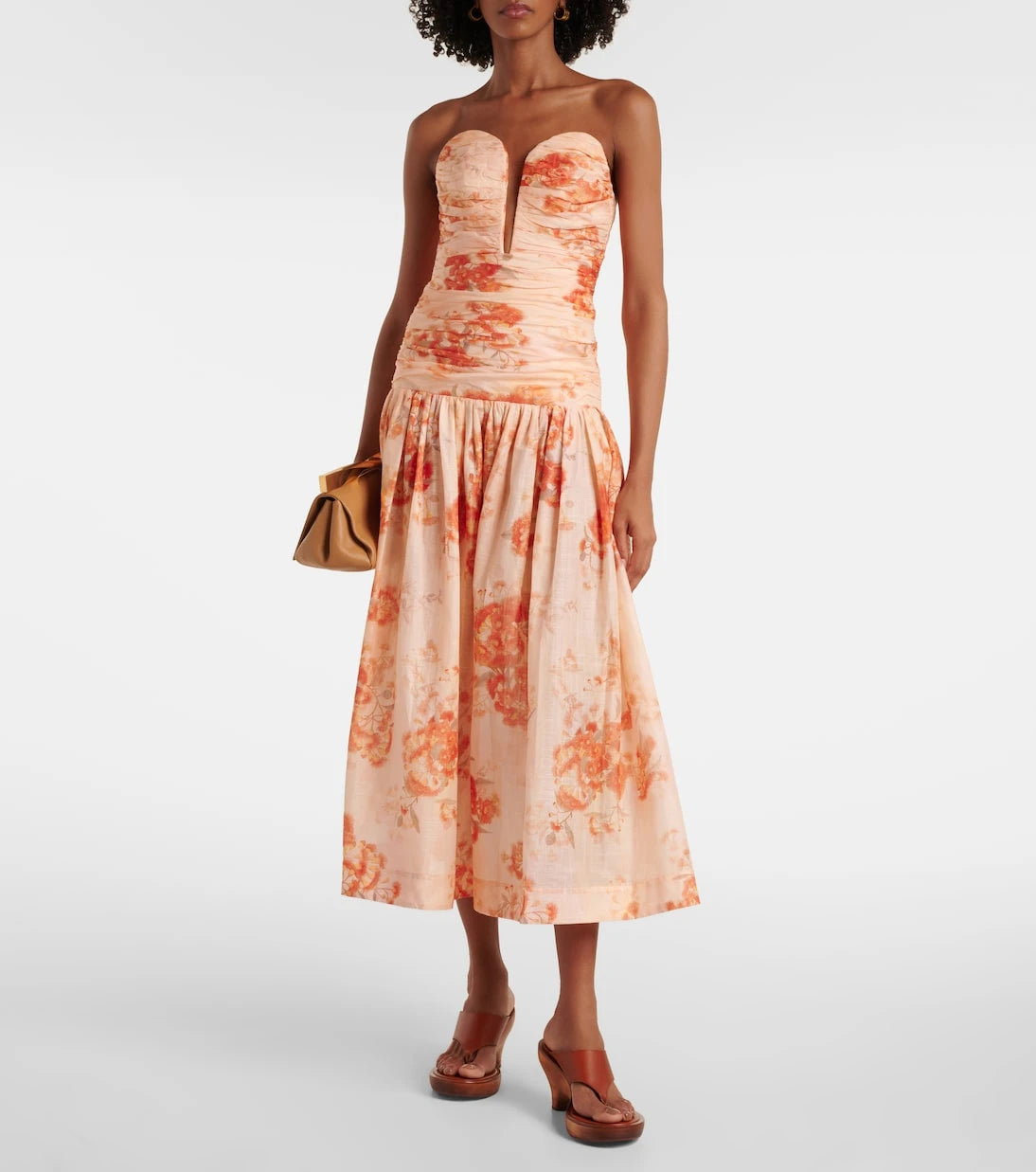 Zimmermann - Cascadian floral strapless midi dress