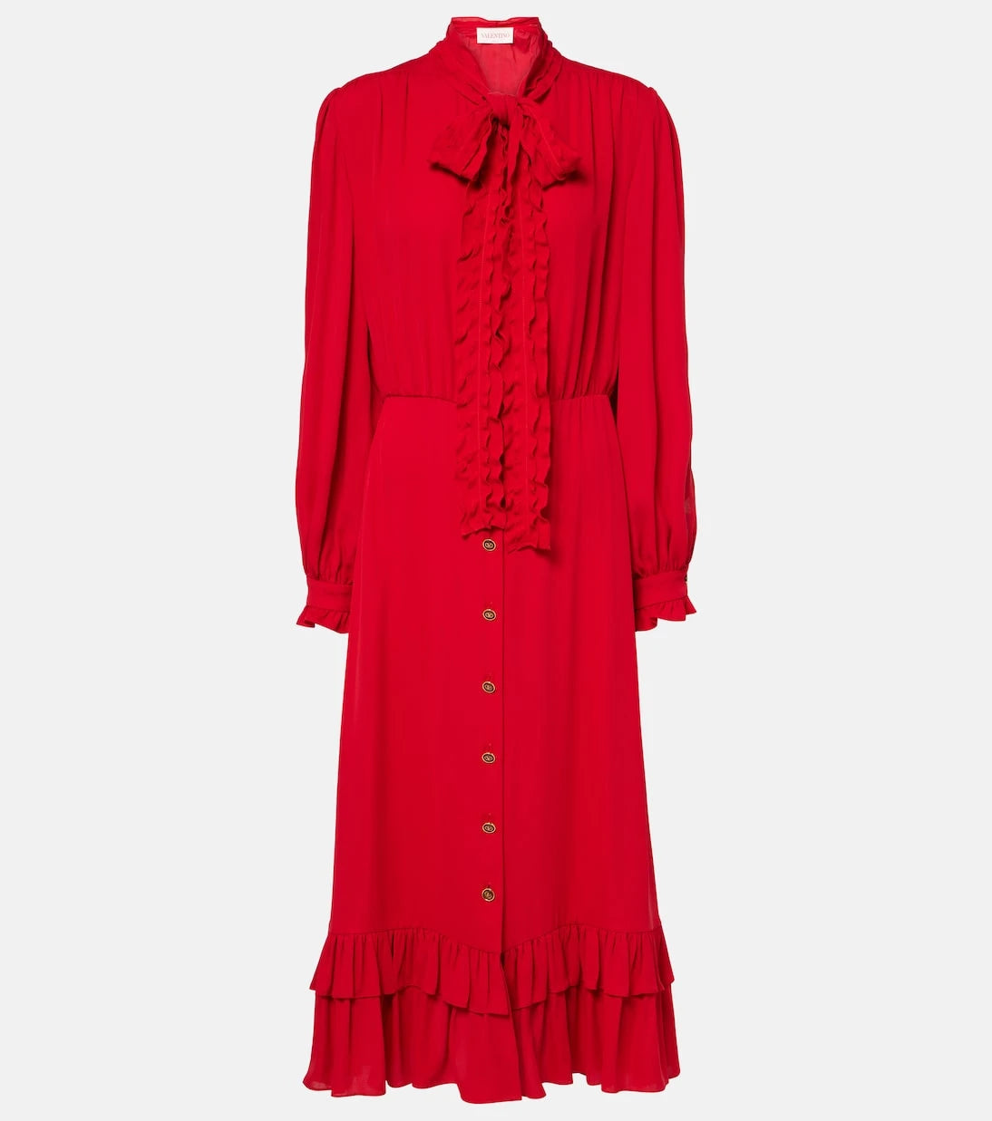 Valentino - Ruffled silk georgette midi dress
