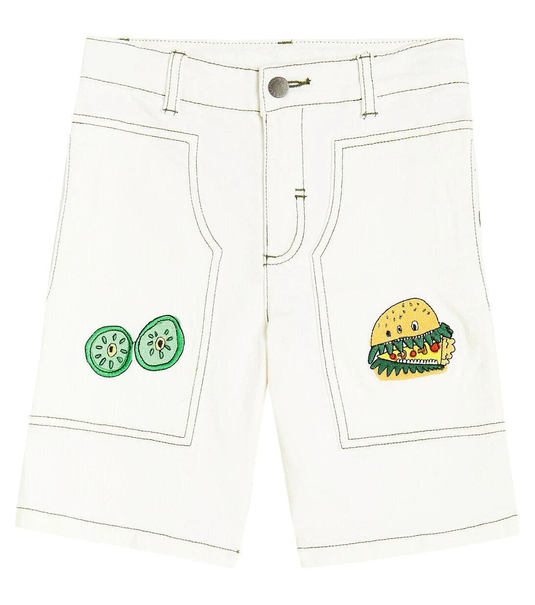 Stella McCartney Kids - Embroidered cotton blend shorts