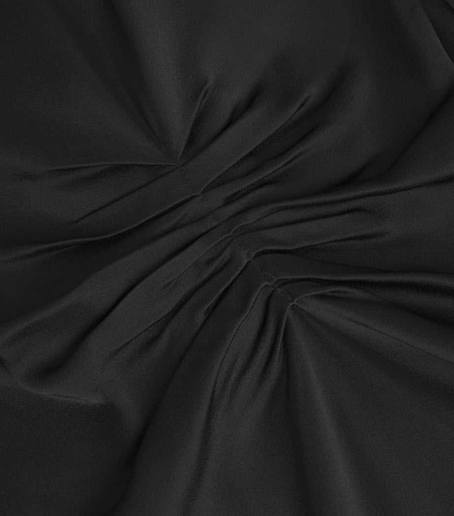 Victoria Beckham Black Gathered-Waist Maxi Dress