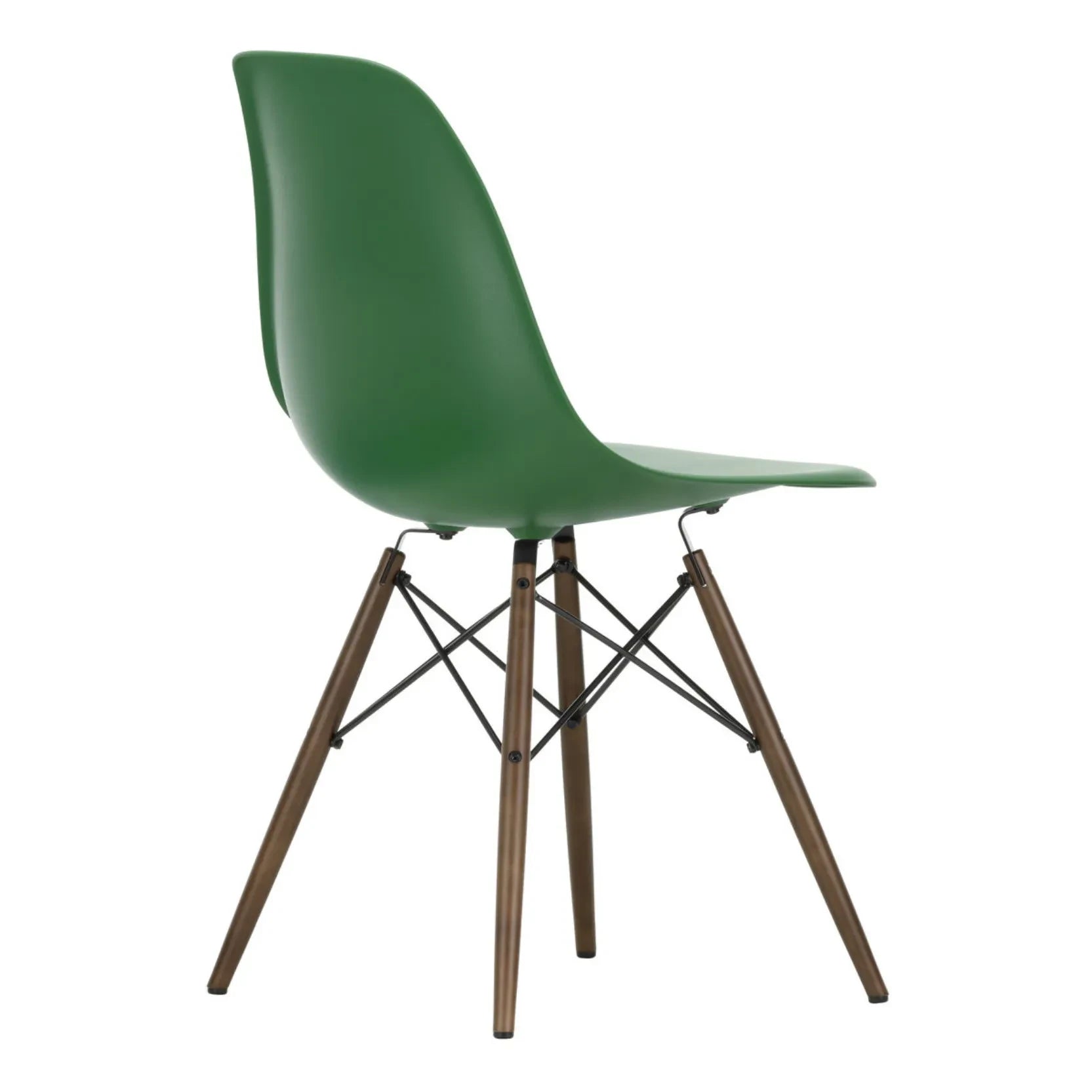 Vitra - DSW plastic chair - maple base - Charles &amp; Ray Eames | Emerald green