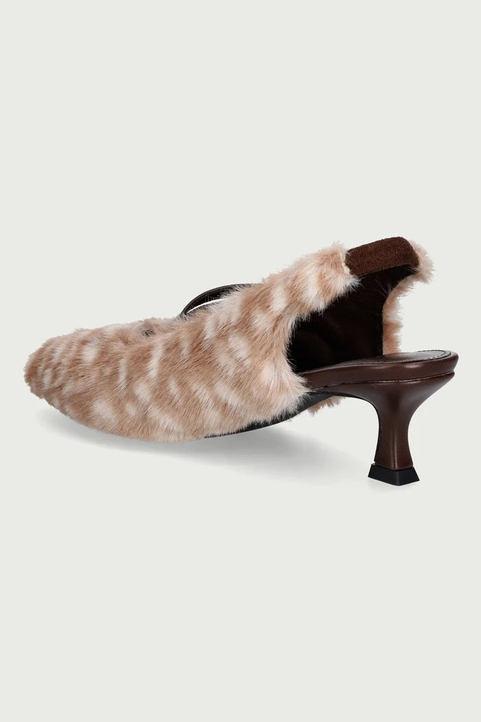 Düşük Topuklu Doelle Faux Deer Fur Kitten Heels