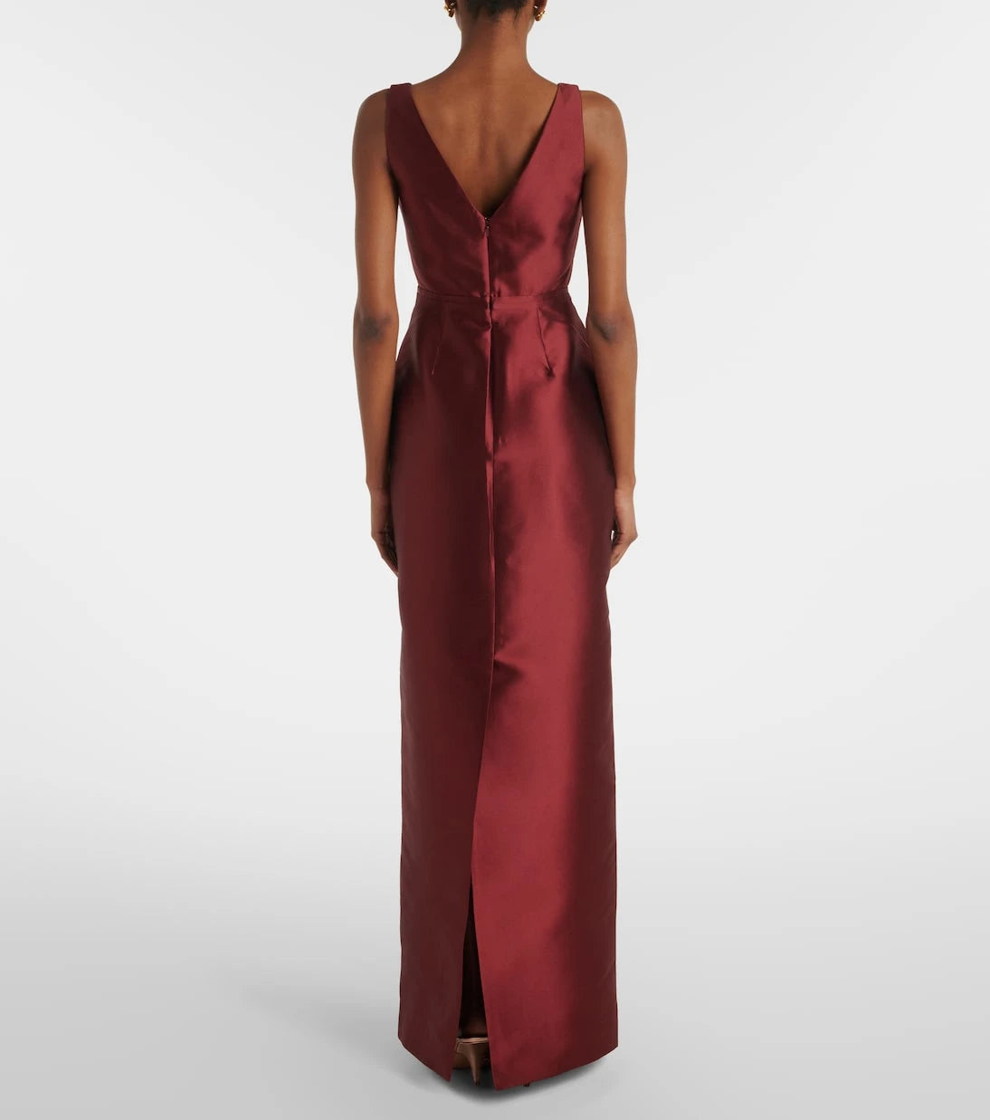 Erdem - Floral-appliqué satin gown