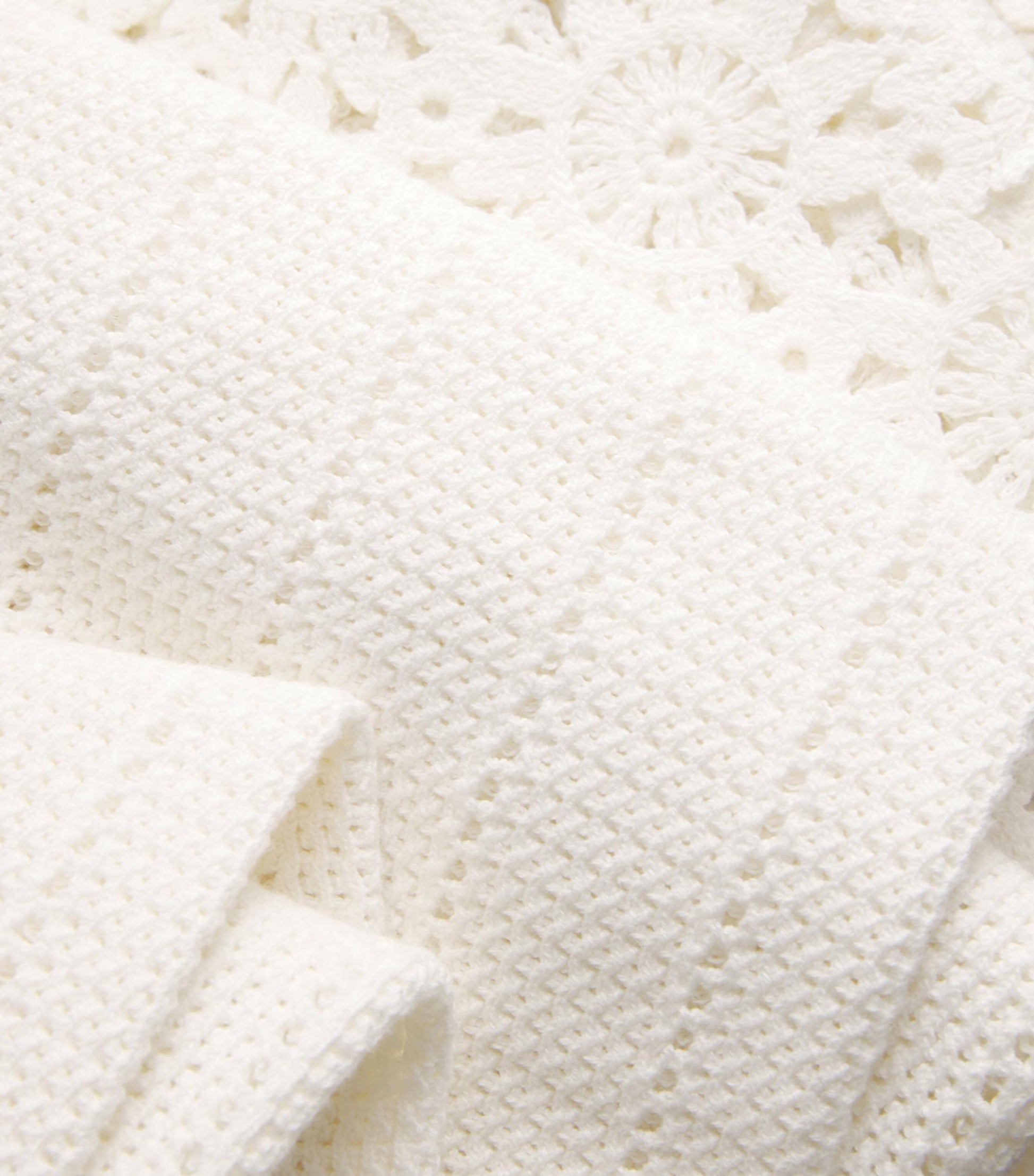 Crochet Wide-Leg Trousers WHITE