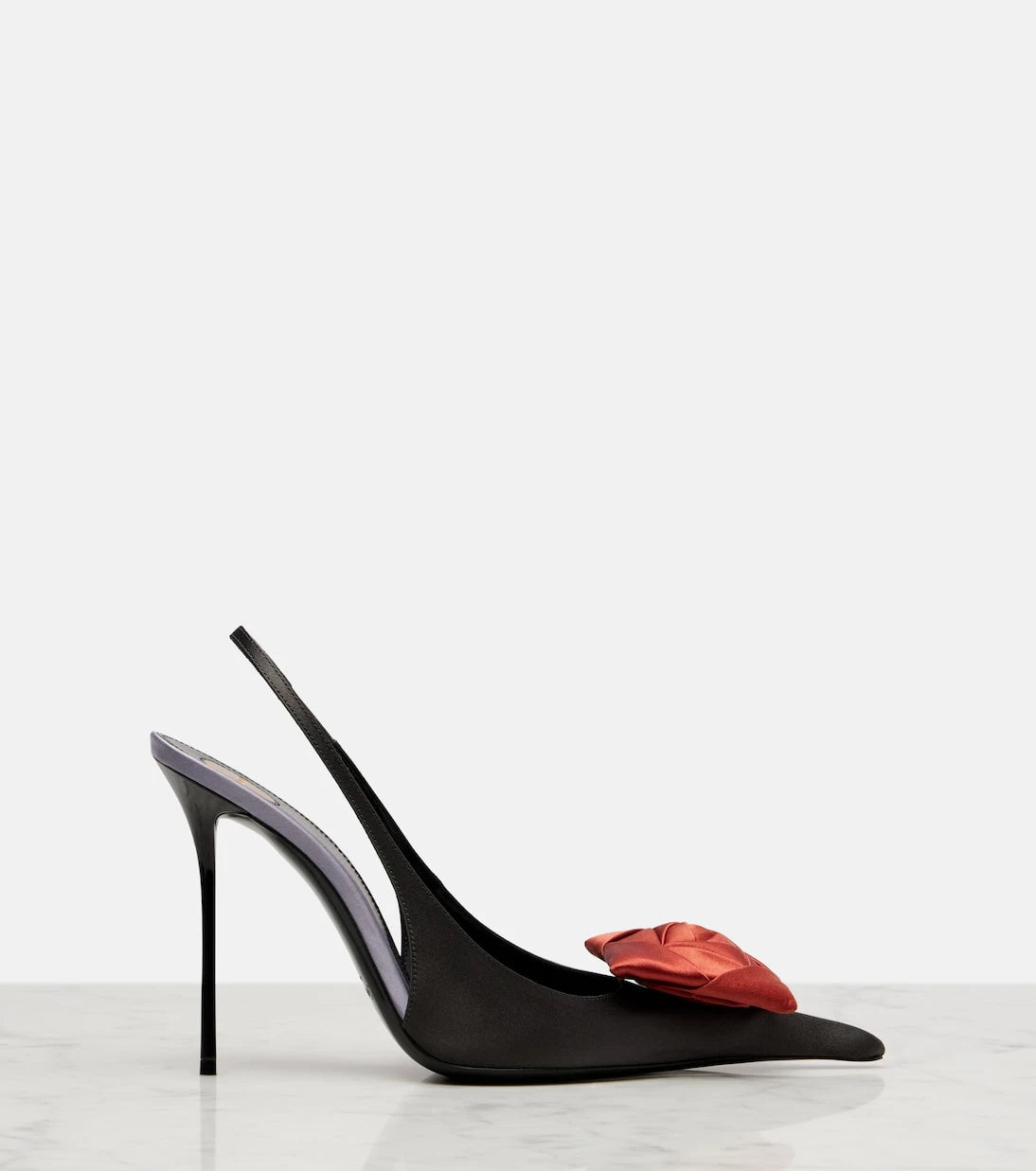 Saint Laurent - Amalia 110 crêpe satin slingback pumps