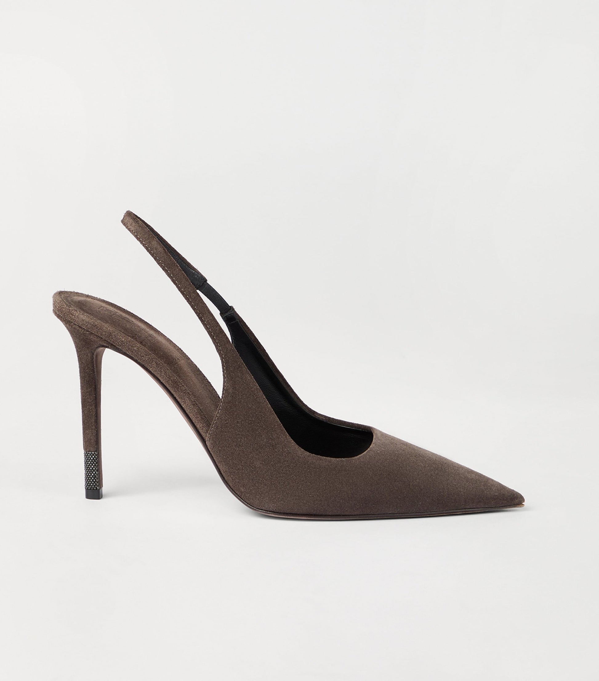 Brunello Cucinelli Suede Monili-Detail Slingback Pumps