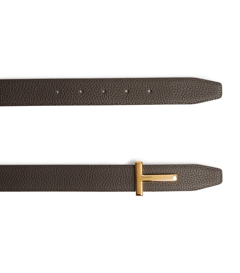 Leather Reversible T Icon Belt