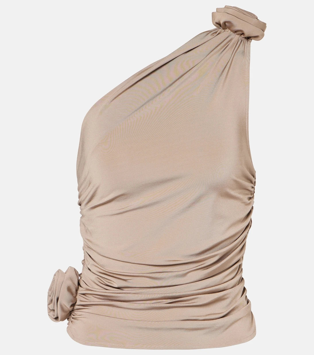 Magda Butrym - Floral-appliqué one-shoulder ruched top