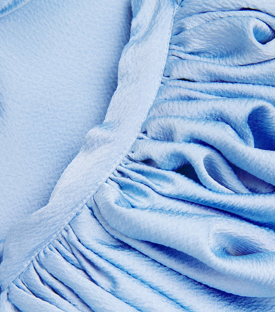 Blue Charmeuse Crinkle Cristo Gown