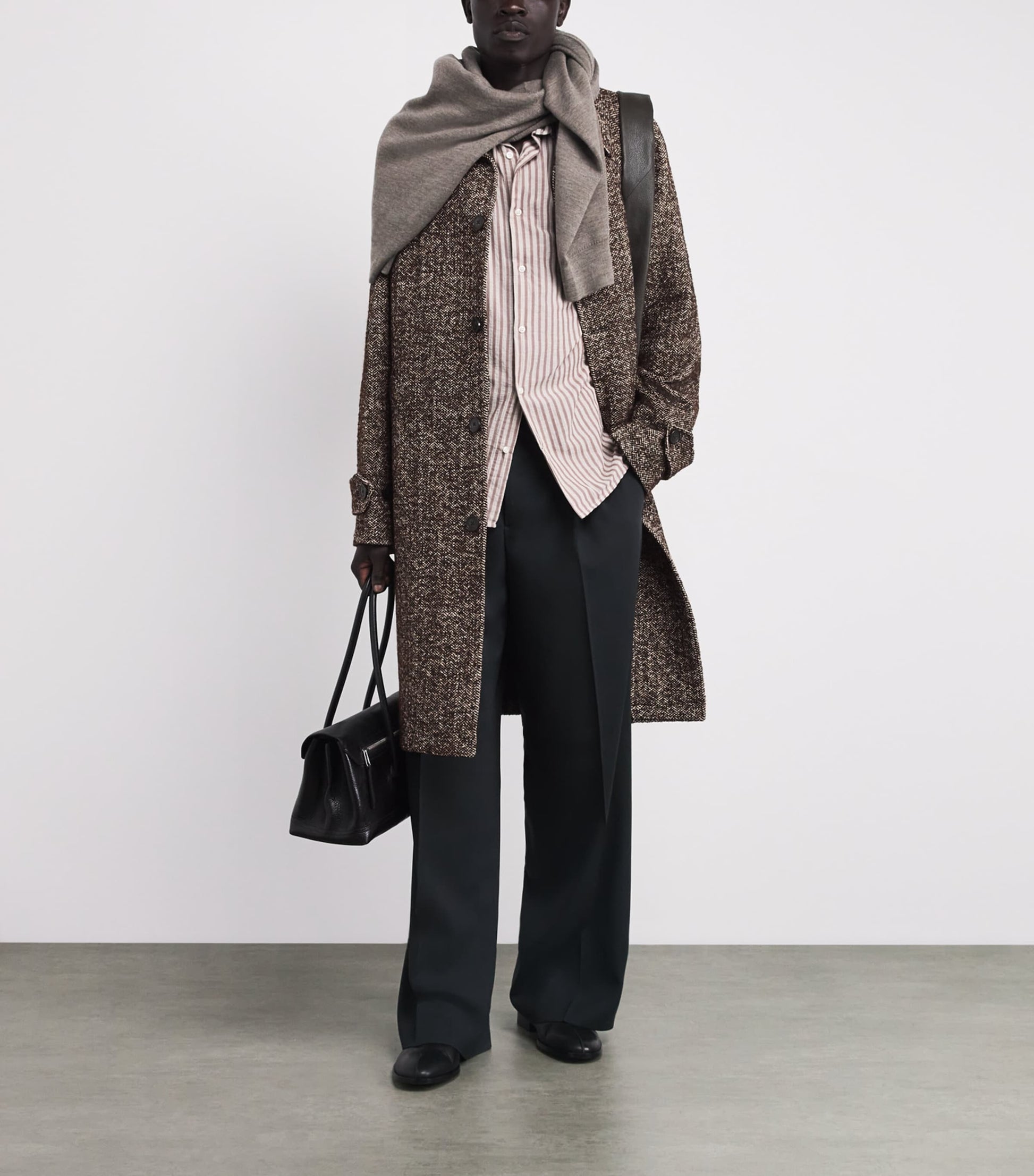 Officine Generale Multi Wool-Blend Herringbone Overcoat