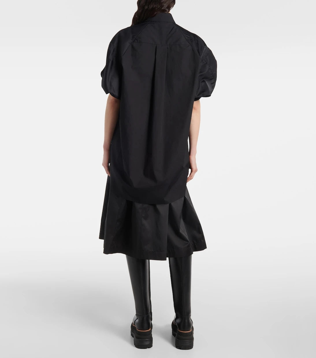 Sacai - Poplin and technical twill shirt dress