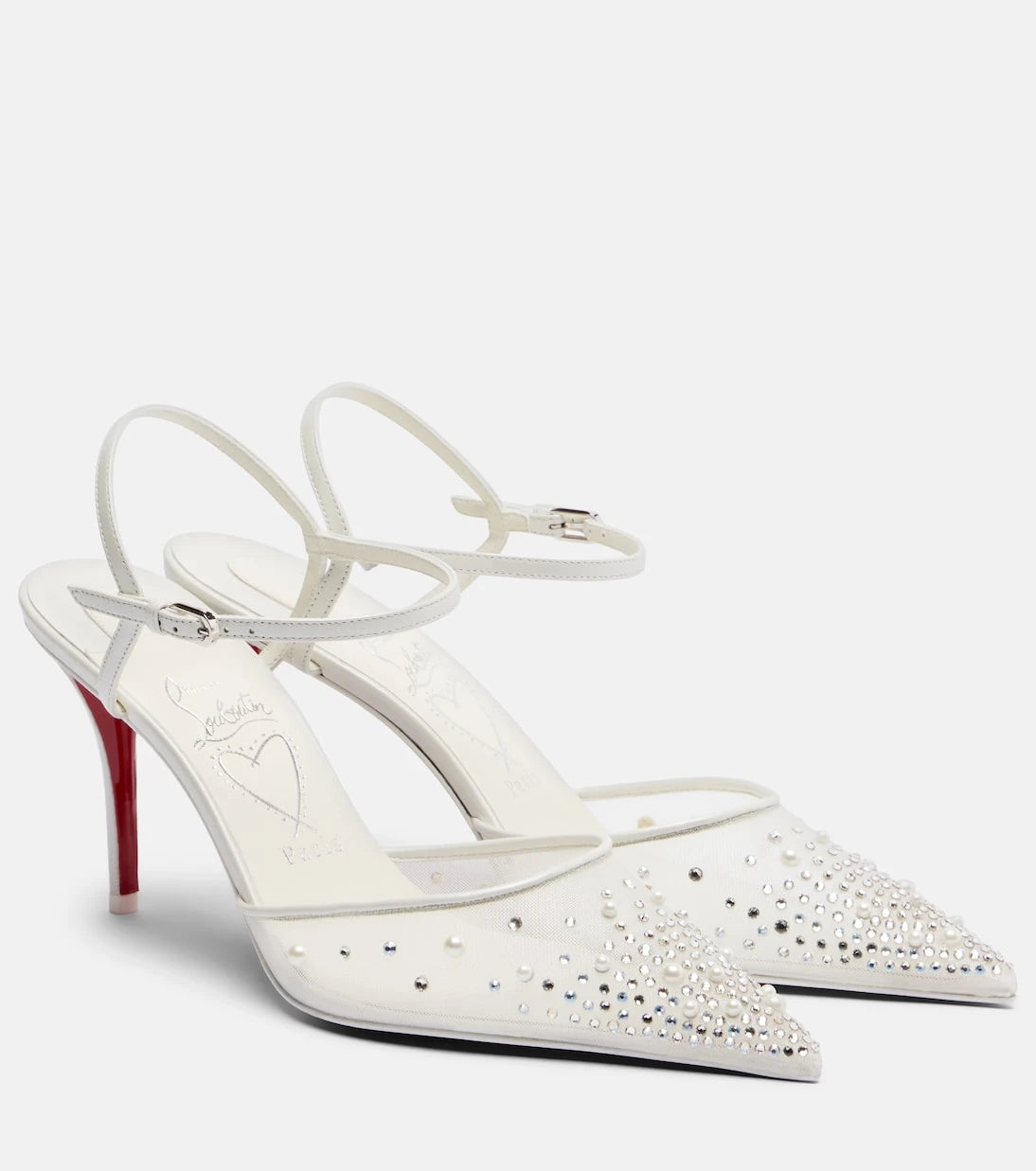 Christian Louboutin - حذاء ميس زي بكعب مزين ورباط خلفي
