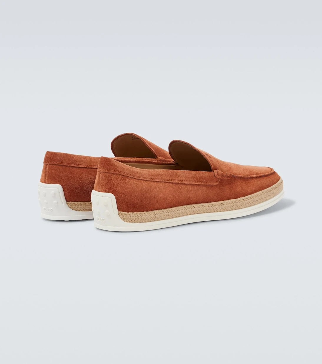 Tod's - Jute-trimmed suede slip-on shoes