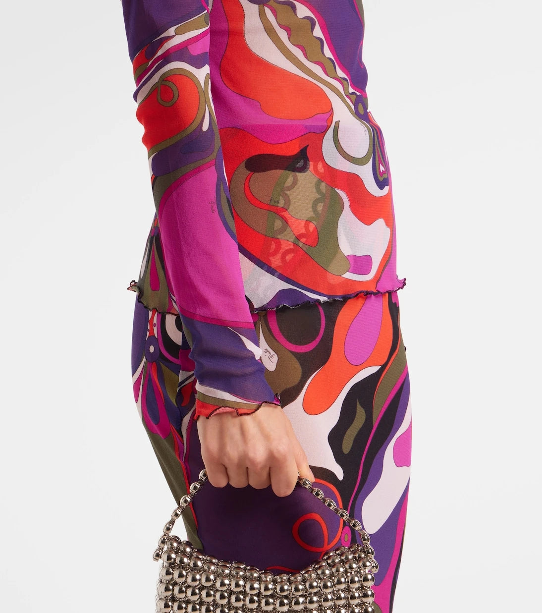 Pucci - Orchidee tulle top