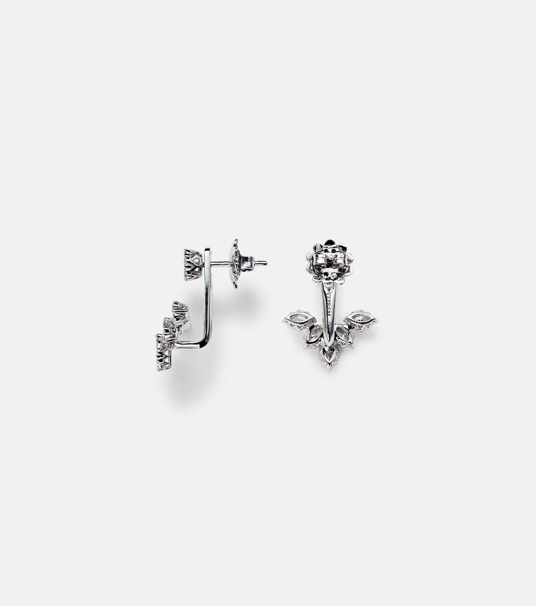 Yeprem - Moonflower 18kt white gold earrings with diamonds