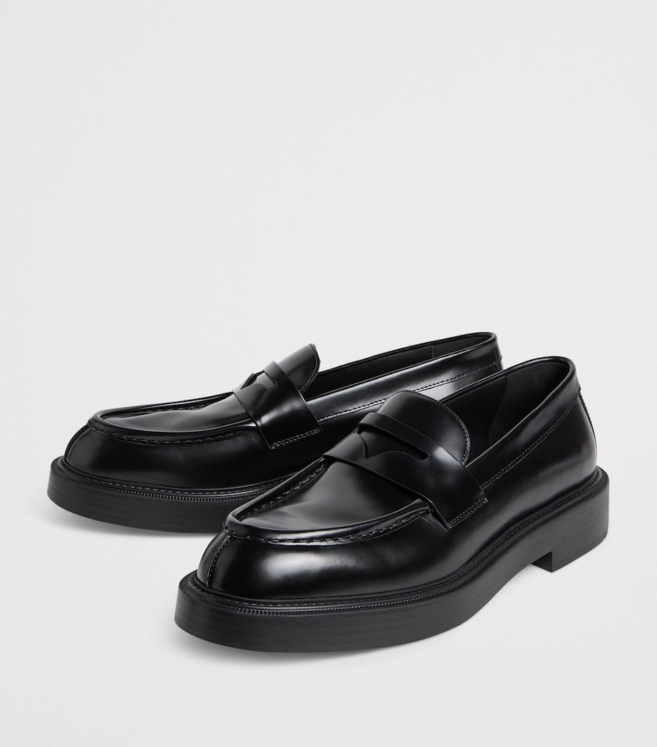 Brushed Leather Loafers