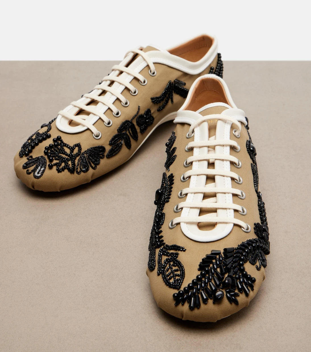 Dries Van Noten - Embellished canvas sneakers
