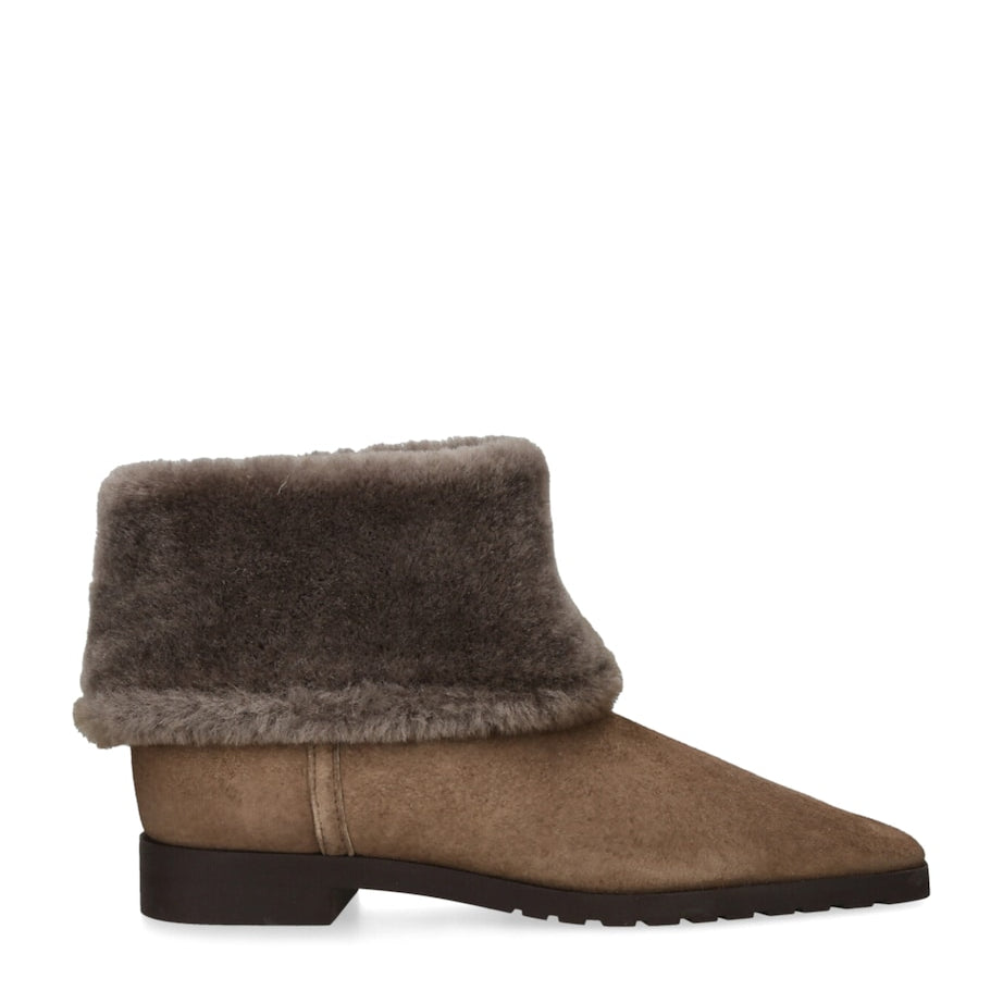 Toteme Brown Shearling Fold-Down Ankle Boots