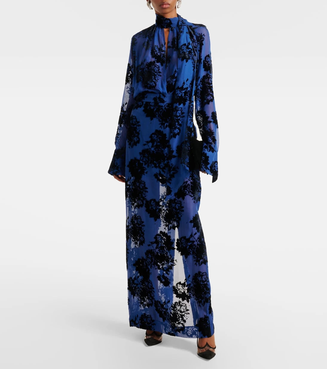 Nina Ricci - Devoré velvet maxi skirt