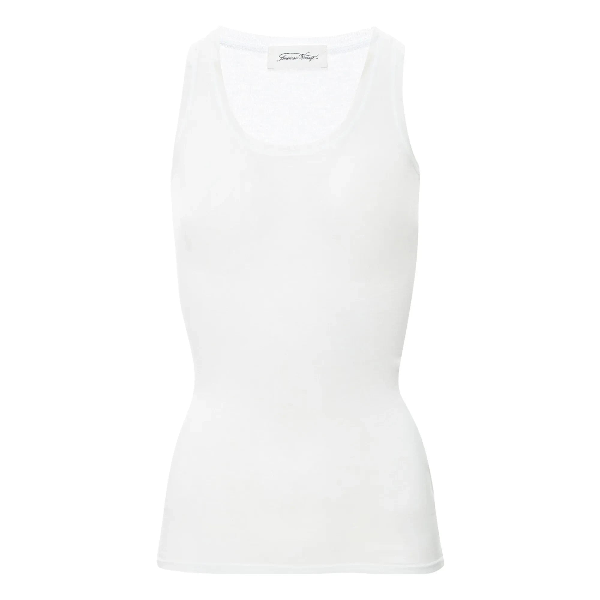 American Vintage - Massachusetts Crew Neck Tank Top | White