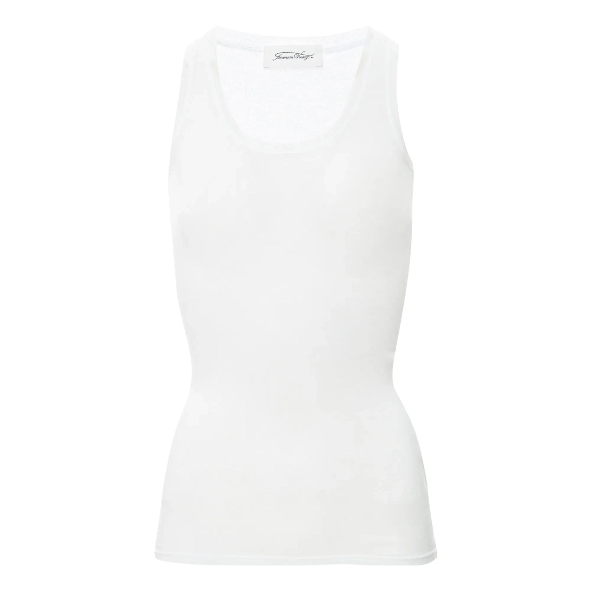 American Vintage - Massachusetts Crew Neck Tank Top | White