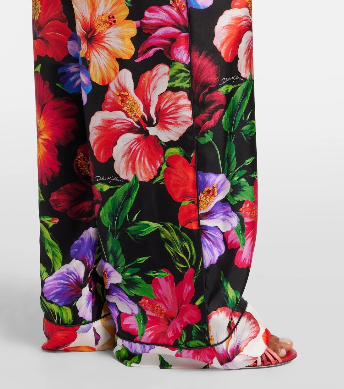 Dolce&Gabbana - Floral silk satin palazzo pants
