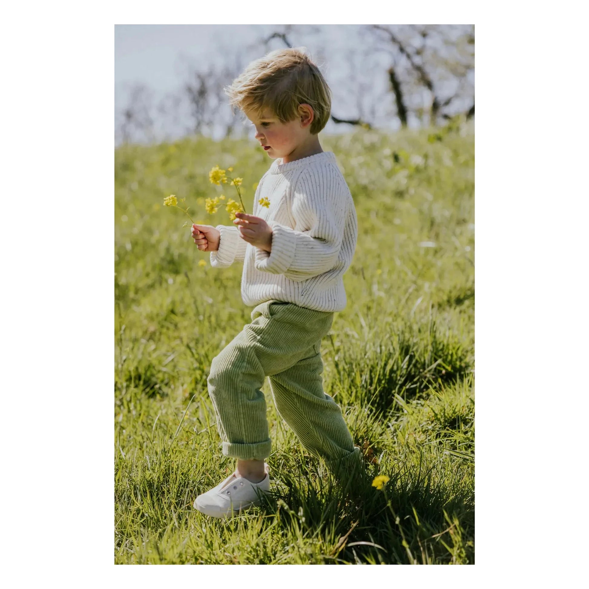 Yuki - Organic corduroy pants | Olive