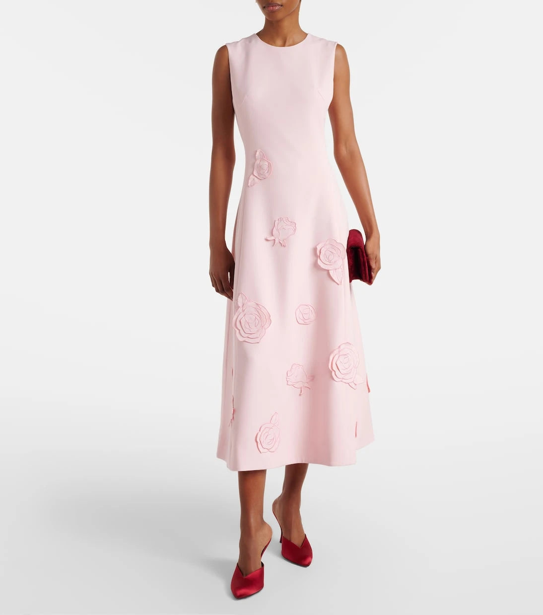 Leo Lin - Cleo floral-appliqué cocktail dress