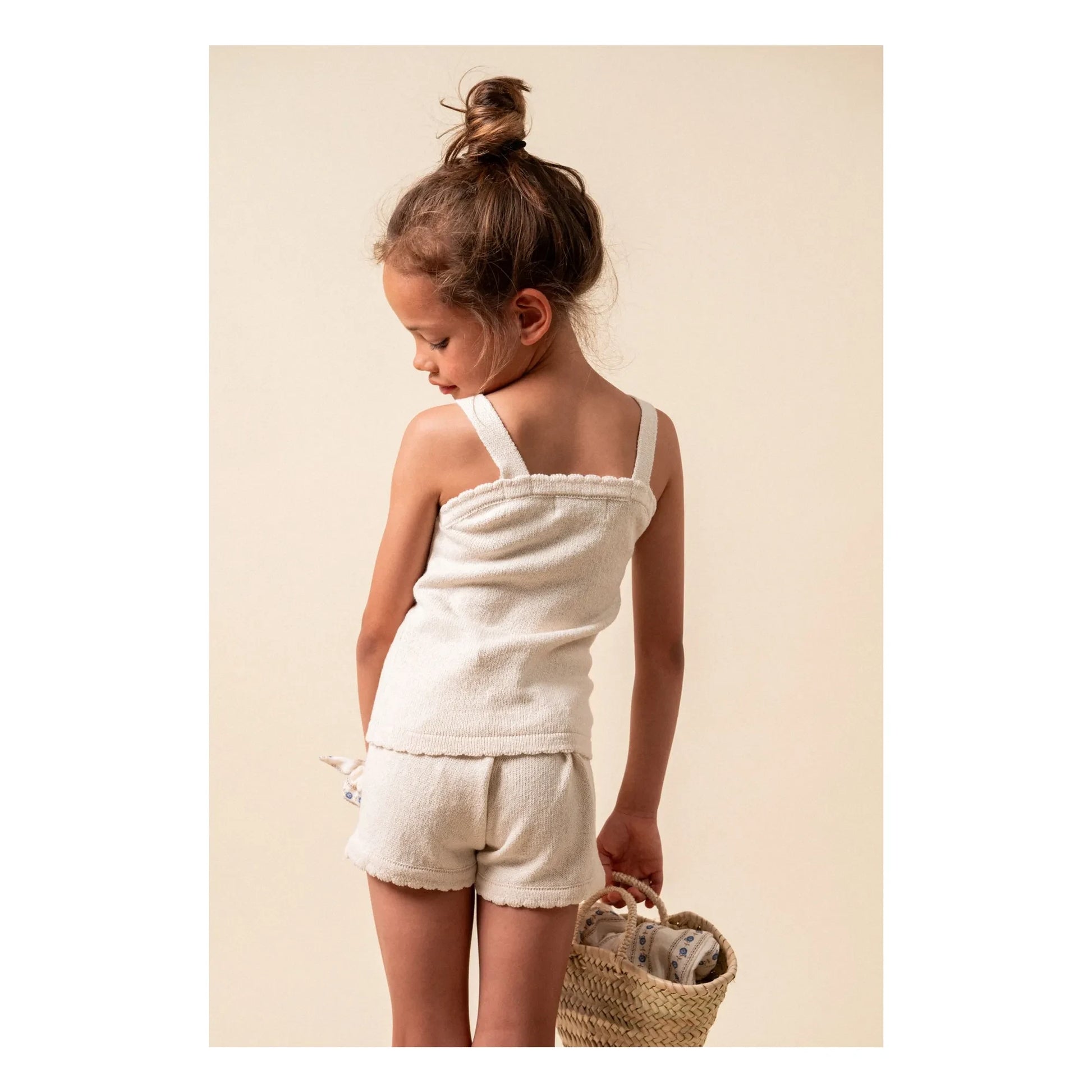 birinit - Embroidered Fine Knit Shorts | Ivory