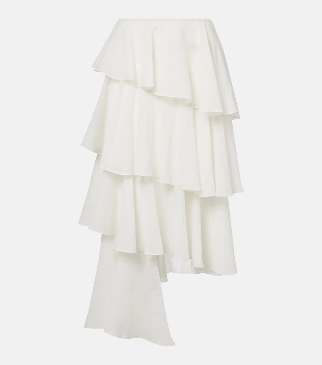 Alaïa - Asymmetric cotton and linen maxi skirt