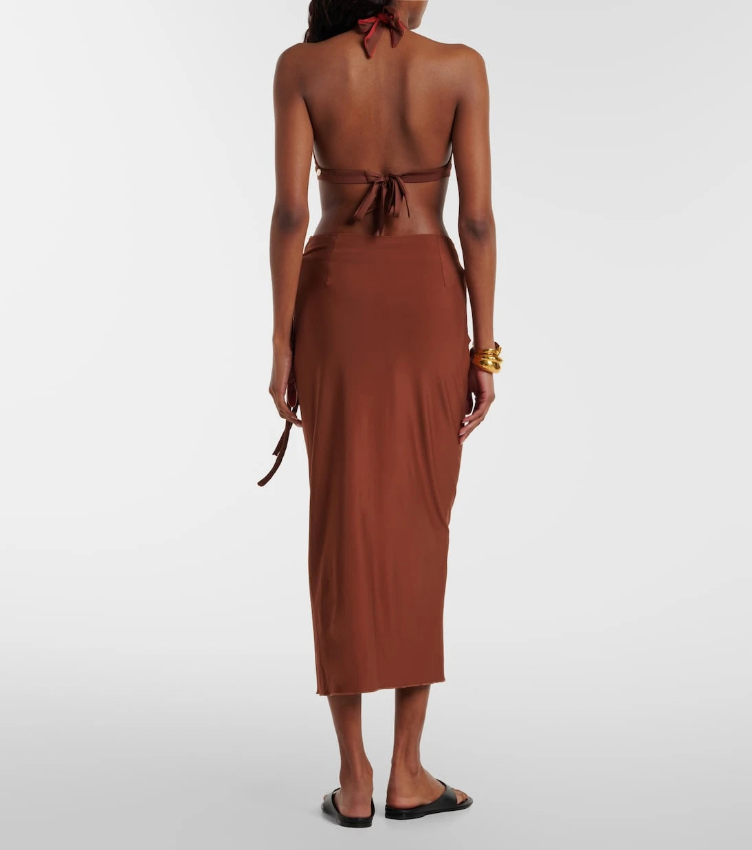 Max Mara - Afoso gathered jersey wrap skirt