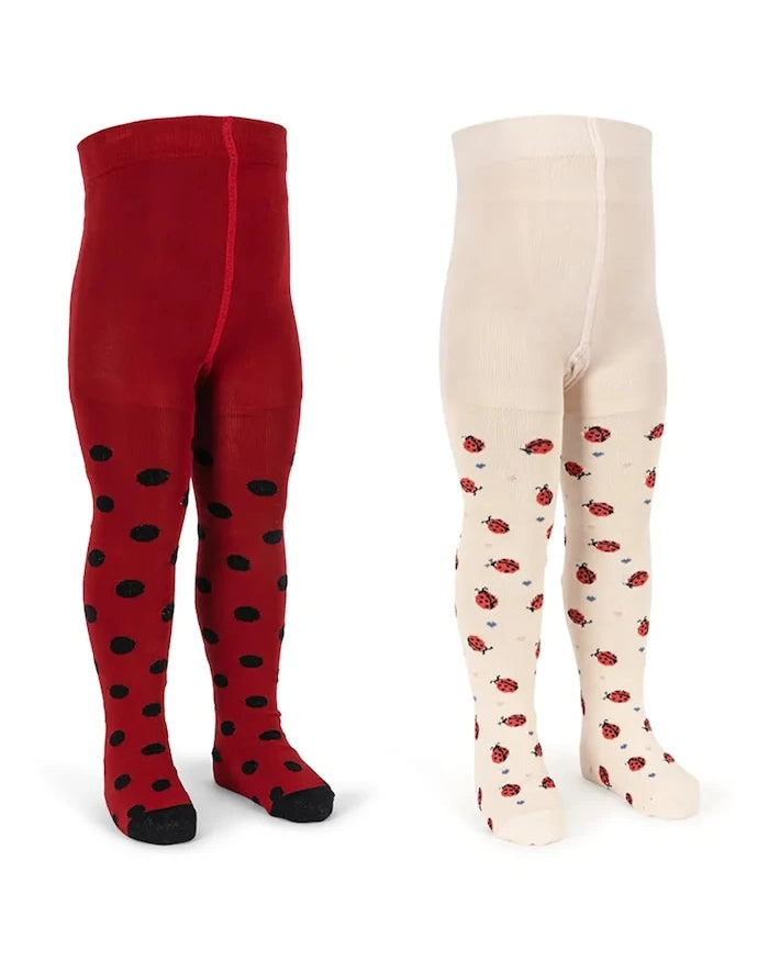 Konges Sløjd Çocuk Çorap Külotlu Çorap 2'li Ladybug Jakarlı Çorap Külotlu Çorap