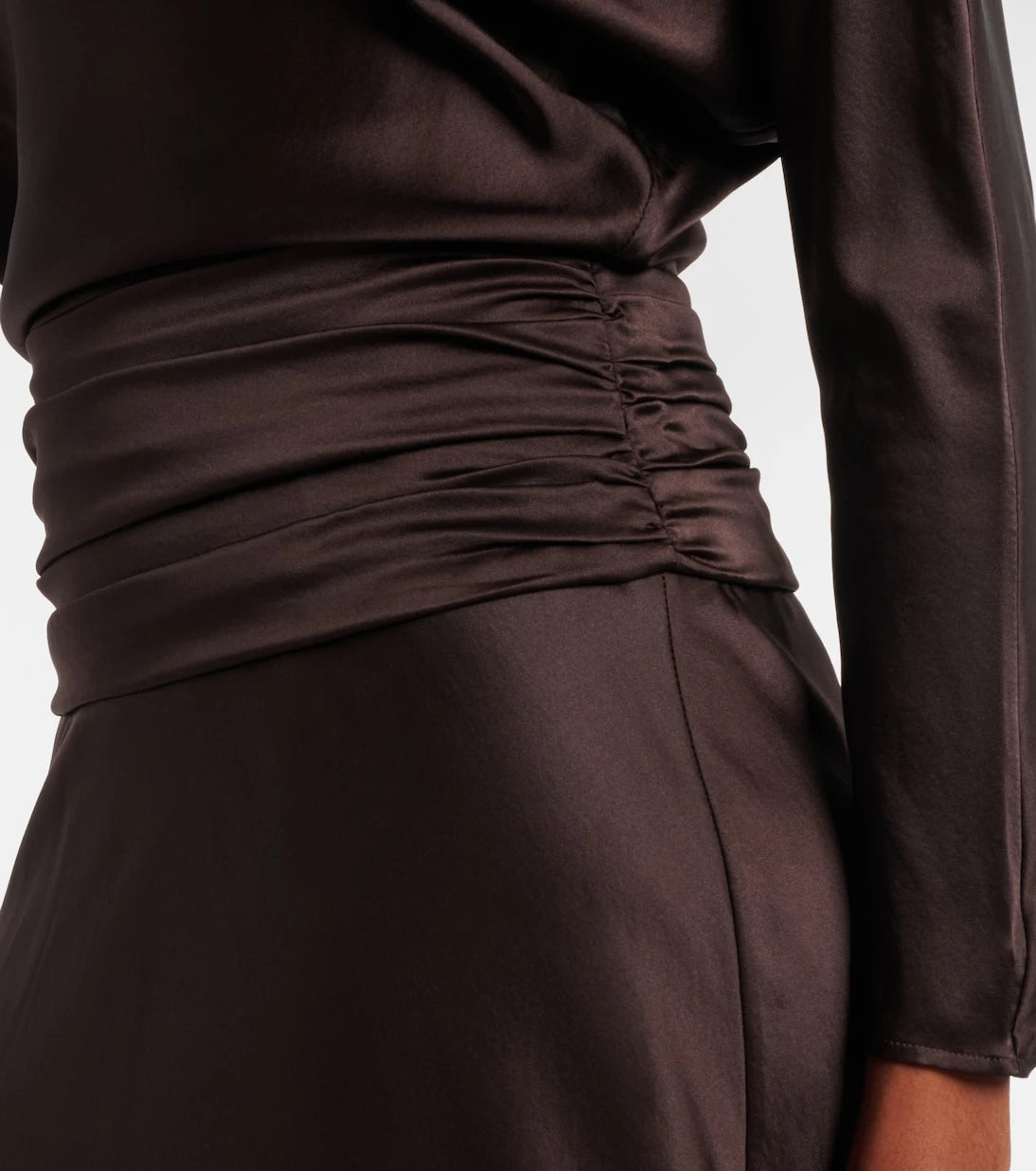 Staud - Freda ruched silk-blend gown