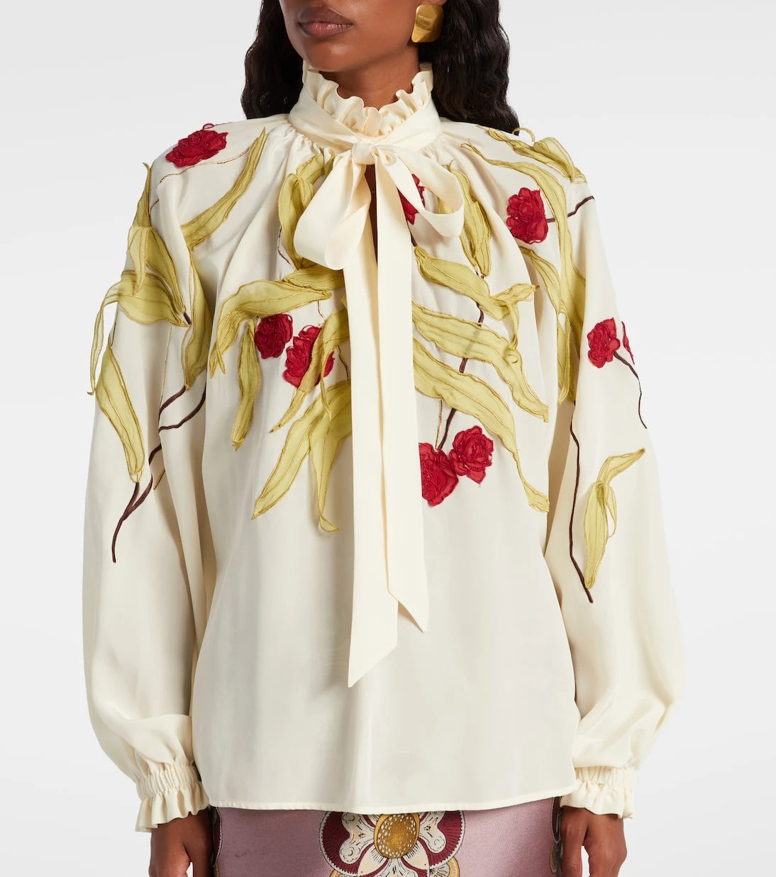 La DoubleJ - Cerere embroidered silk blouse