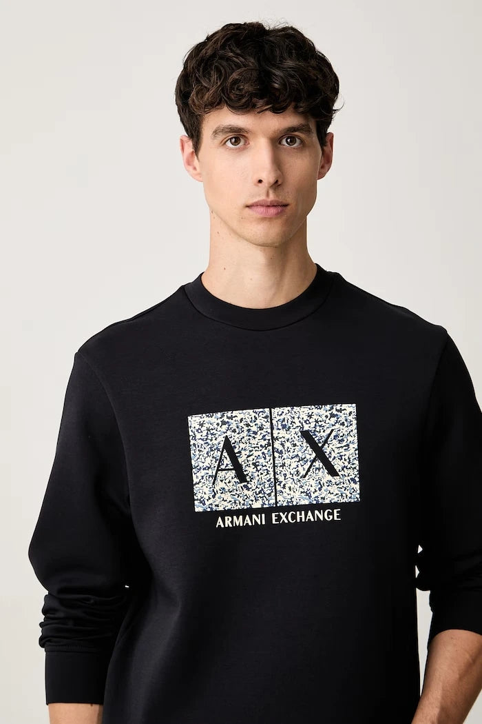 Armani Exchange капüşonlu erkek pamuklu sweatshirt