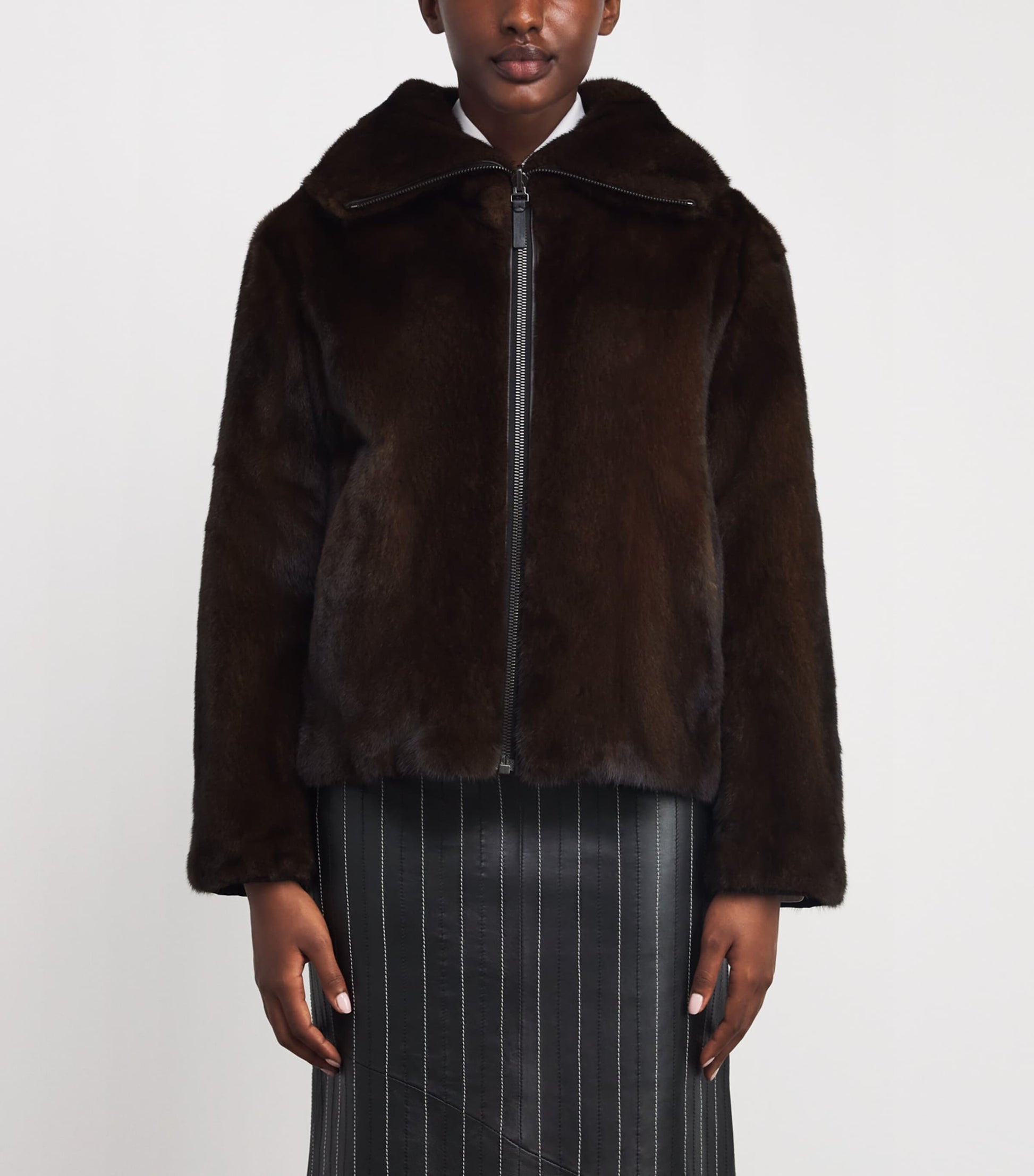 Yves Salomon Black Down-Mink Reversible Puffer Jacket (60cm)