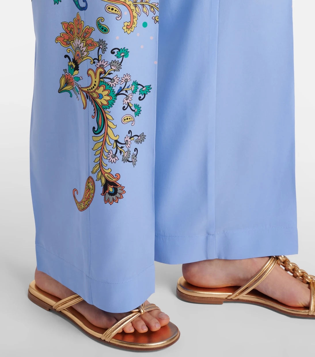 Etro - Floral silk crêpe de chine wide-leg pants