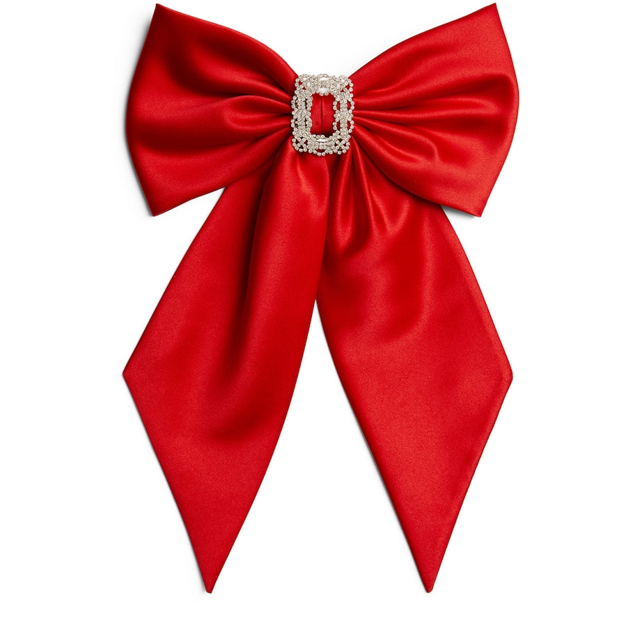 EMILY-LONDON Red Silk Luna Hair Clip