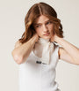 White Cotton Logo Tank Top