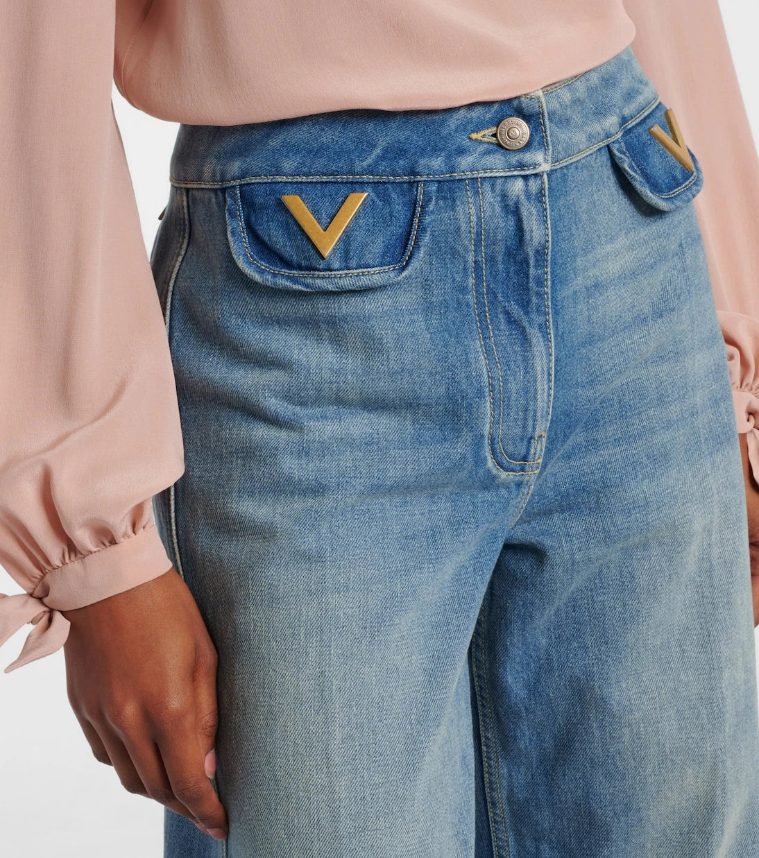 Valentino - VGold mid-rise wide-leg jeans