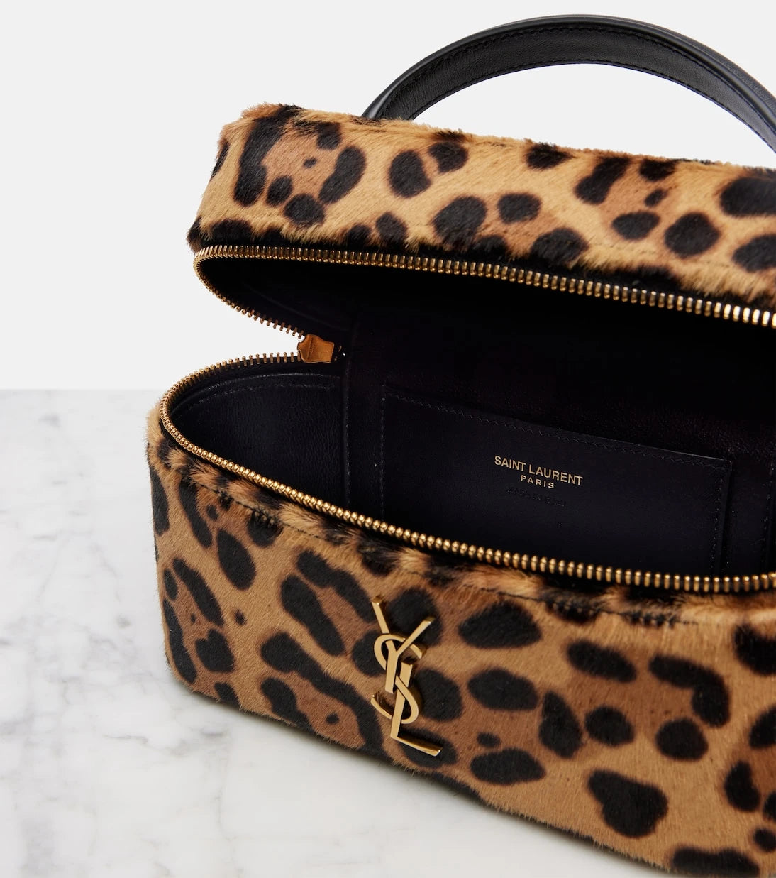 Saint Laurent - Gaby leopard-print calf hair vanity bag