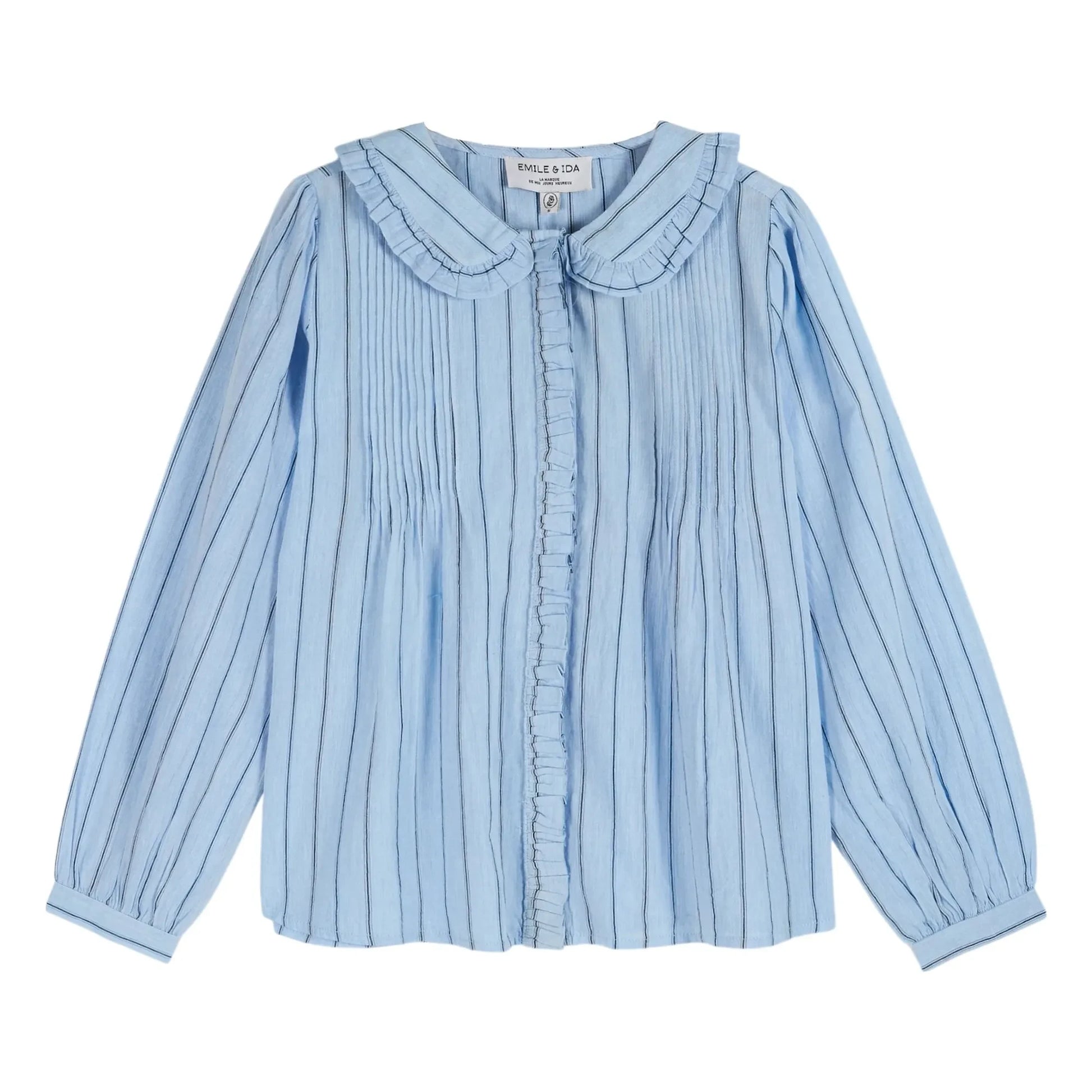 Emile et Ida - Cotton ruffled collar blouse | Blue