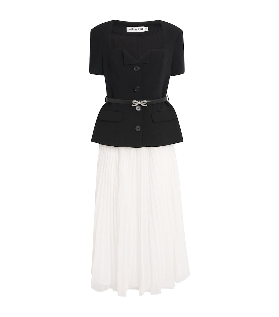 Self-Portrait Black Chiffon Skirt Maxi Dress