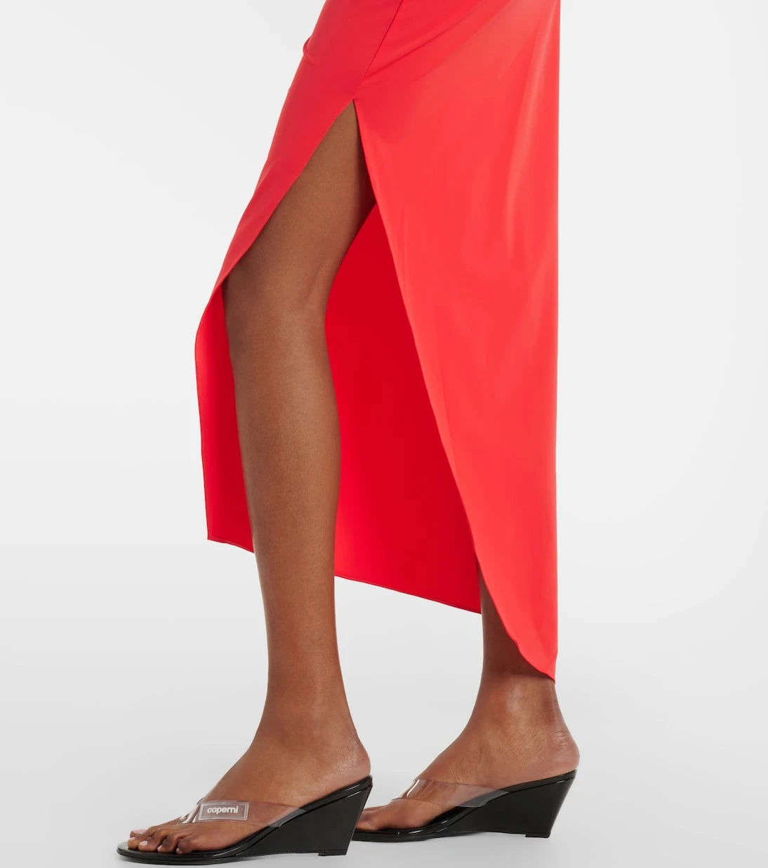 Coperni - Floral-appliqué asymmetric jersey maxi dress