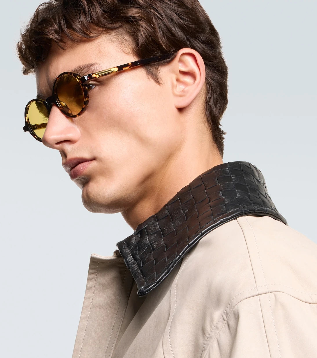 Bottega Veneta - نظارة شمسية رفيعة مستديرة "ريبان"