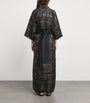 Daniel Hanson Black Silk Floral Kimono Dressing Gown