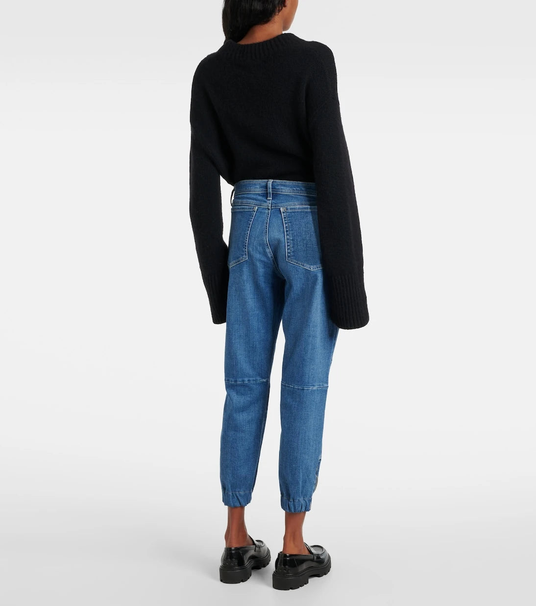 7 For All Mankind - جينز بقصة مستقيمة وخصر مرتفع