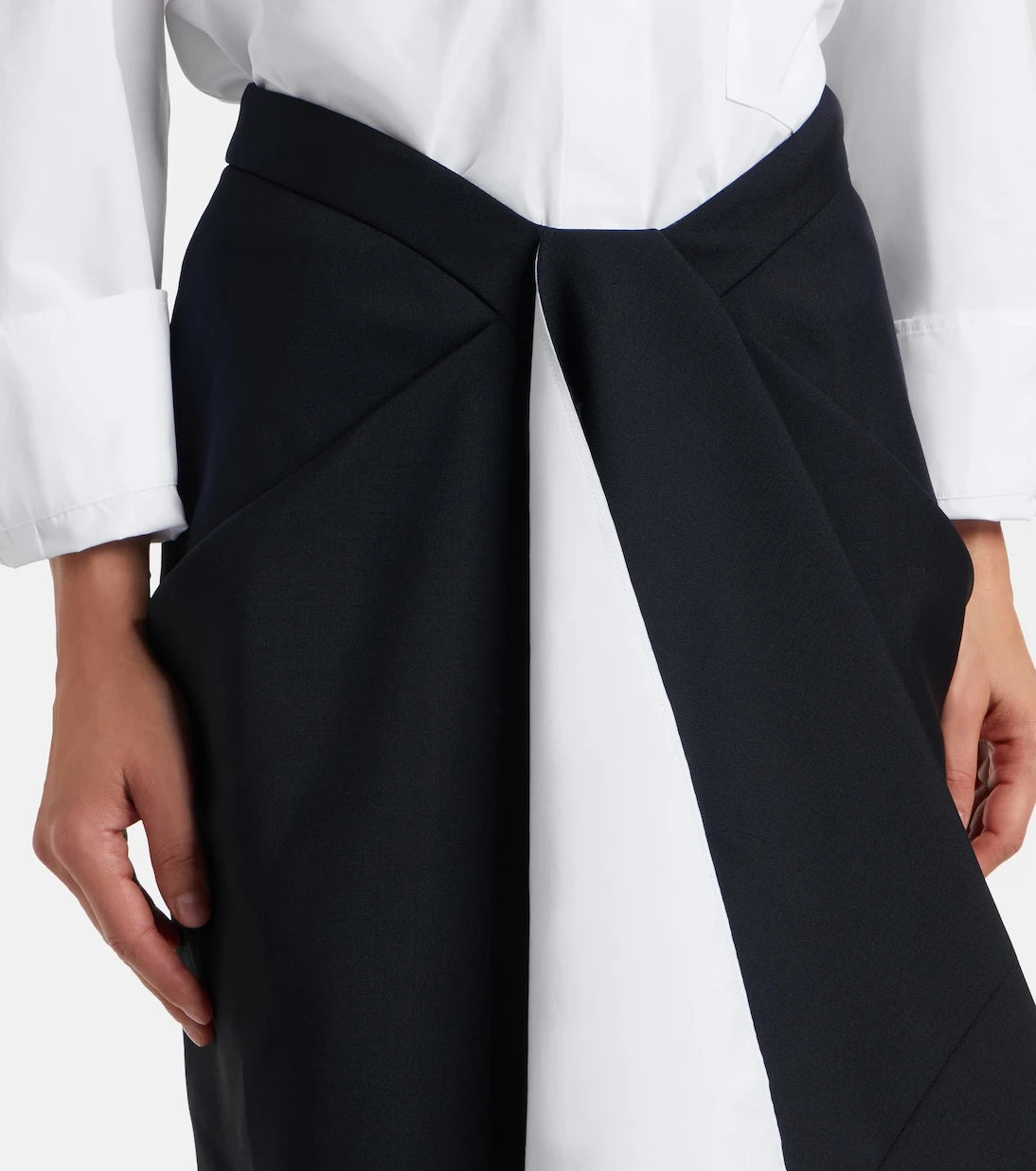 Givenchy - Draped wool and mohair midi skirt