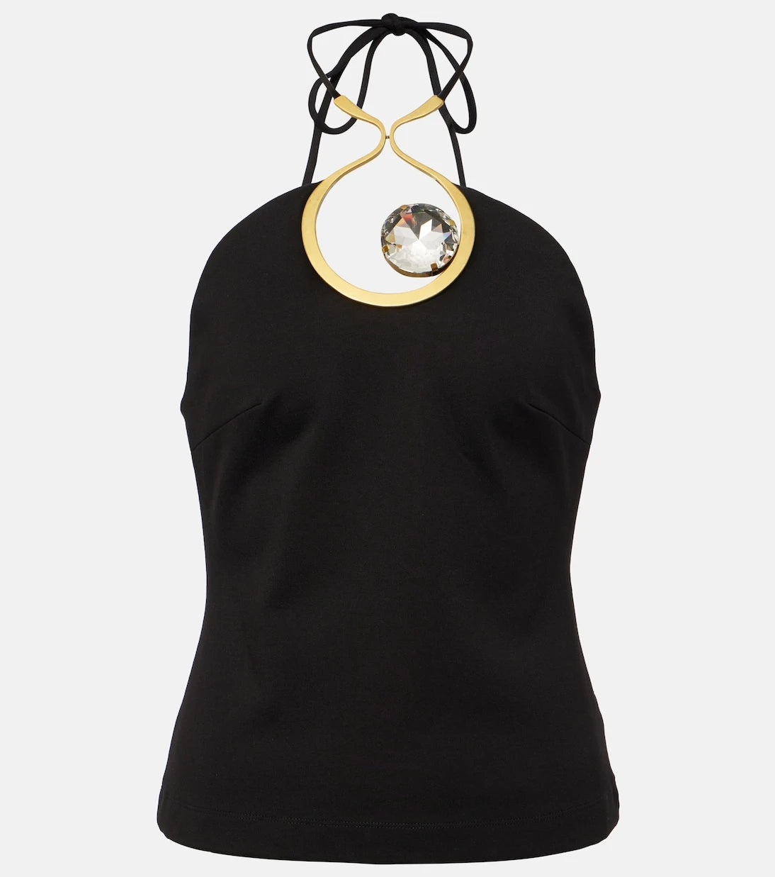 Area - Crystal-embellished halterneck top