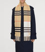 White Cashmere Contrast Check Scarf